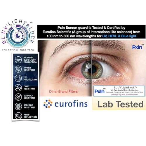 Image of Pxin Anti Bluelight and Anti Glare Screen Guard compatible with Macbook Neo 13 inch | BLUV Lightblock Tech | Scratch Proof | Prevents bluelight | Eye Protection | No Dry Eyes