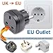 Adaptador de Reino Unido a UE/DE/FR/IT/ES Certificado BS8546, Convierte un Enchufe de...
