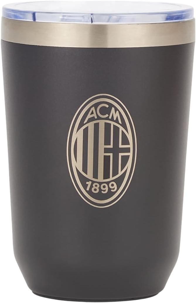 ACM 1899 AC Milan Tazza Termica per Caffè, Latte e Tè Thermal Mug for Coffee, Milk and Tea, 0.38 L, Silicone Iron Plastic