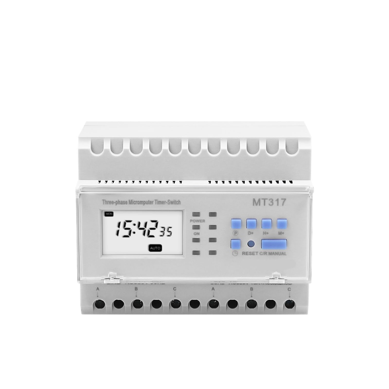 RWRAPS Interruptor Temporizador programable MT317 16A 380VAC DIN Rail trifásico Interruptor de Control de Tiempo de Tres Cables Interruptor Temporizador Digital
