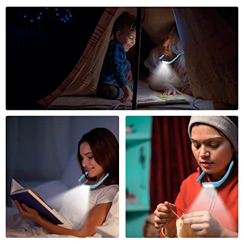 Image of Neck Reading Light for Bed Adjustable: Bendable Arms 2-Pack Blue