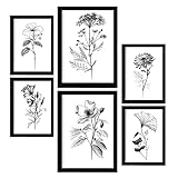 DECORAZIONE PARETE CON IMMAGINI E STAMPE ARTISTICHE - Foglio murale perfetto come regalo o per decorare il tuo studio, lavoro o gli interni della tua casa per la tua giornata o occasioni speciali come compleanni, lauree, feste a tema - Illustrazioni decorative di piante e Fiori in classico bianco e nero. Poster a tema Botanica e Natura per camere da letto e spazi comuni. Ideale per decorare e combinare in qualsiasi stanza, per dargli un tocco più originale.