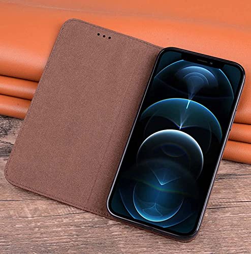 Étui à clapet iPhone 13 Pro résistant aux chocs et rayures en cuir noir