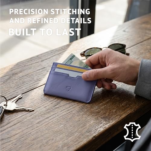 Image of Vaultskin MOORGATE Slim Card Holder - Minimalist Leather Wallet with RFID Blocking, Front Pocket Credit Card Case for Men & Women