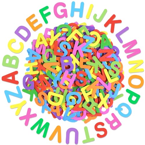 656 Pcs Foam Letter Stickers Self-Adhesive EVA Alphabet Stickers Small 1 Inch 3D Foam Letters for DIY Crafts Scrapbooking School Projects Classroom Displays Office Home Party Decor (8 Colors)