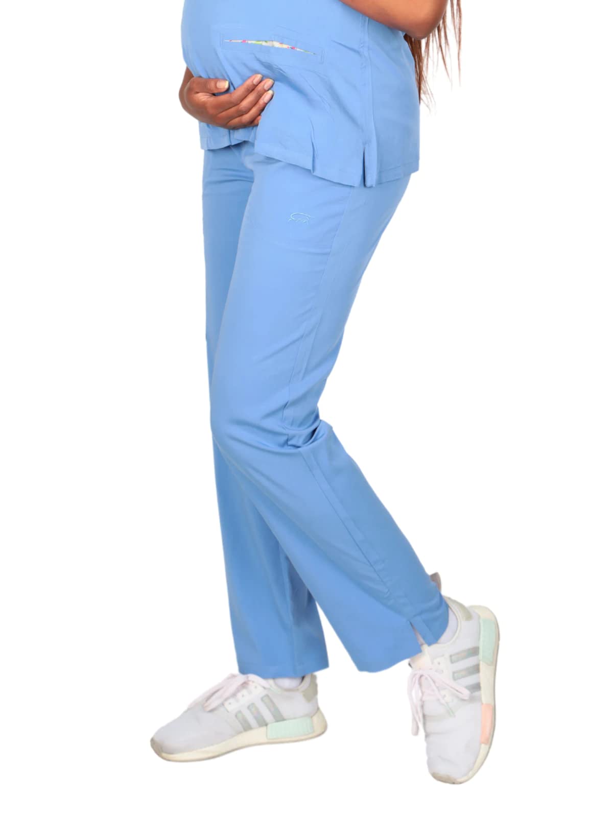 IguanaMed Women's 8520 Quattro Maternity Cargo Pant Ciel Blue XL