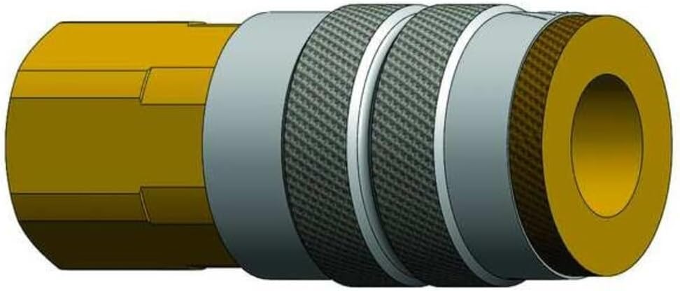 Dixon Valve 2FF2-B Brass Manual Industrial Interchange Pneumatic Fitting, Socket, 1/4 Coupler x 1/4 - 18 NPTF Female Thread by Dixon Valve & Coupling