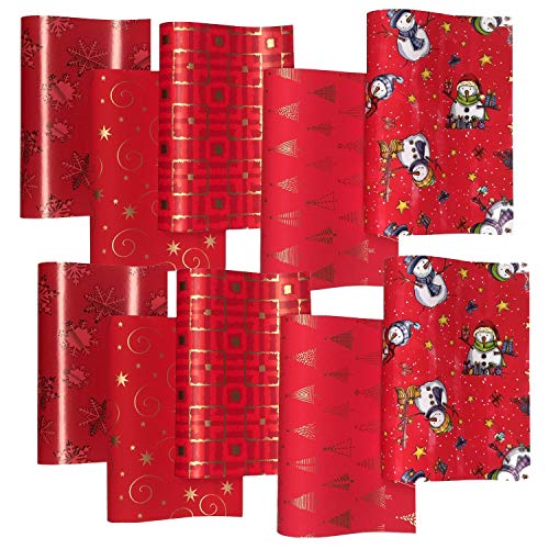 HRB Geschenkpapier 10 Rollen für Weihnachten, 2,00m x 0,7m Weihnachtspapier Weihnachtsgeschenkpapier 2m pro Rolle, hochwertige geschenkverpackung, Packpapier Xmas verschiedene Motive (Serie 1)