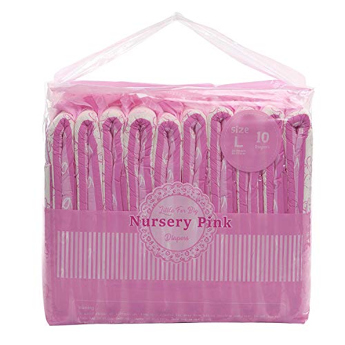 LittleForBig impresa adulto calzoncillos pañales adulto bebé amante del pañal ABDL 10 piezas-vivero rosa L