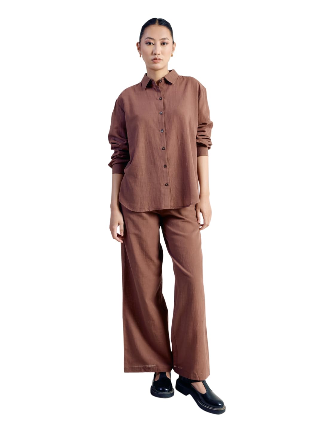 fiorra Women’s Linen-Blend Loose Relaxed Fit Co-Ord Set-picture-17
