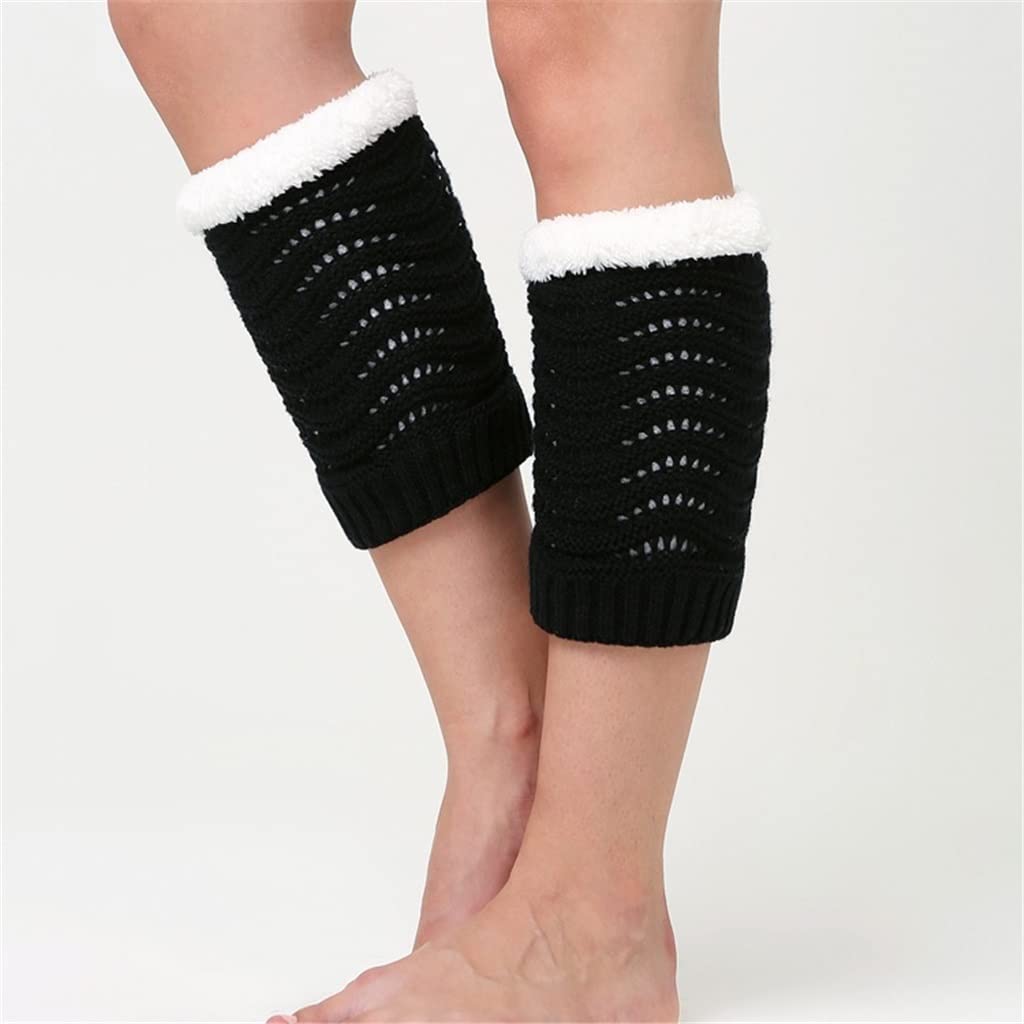 3 pary damskie damskie zimowe szydełkowe mankiety na buty dzianinowe wykaszarki skarpety do butów getry (kolor: b, rozmiar: 22 cm) (f 22 cm)