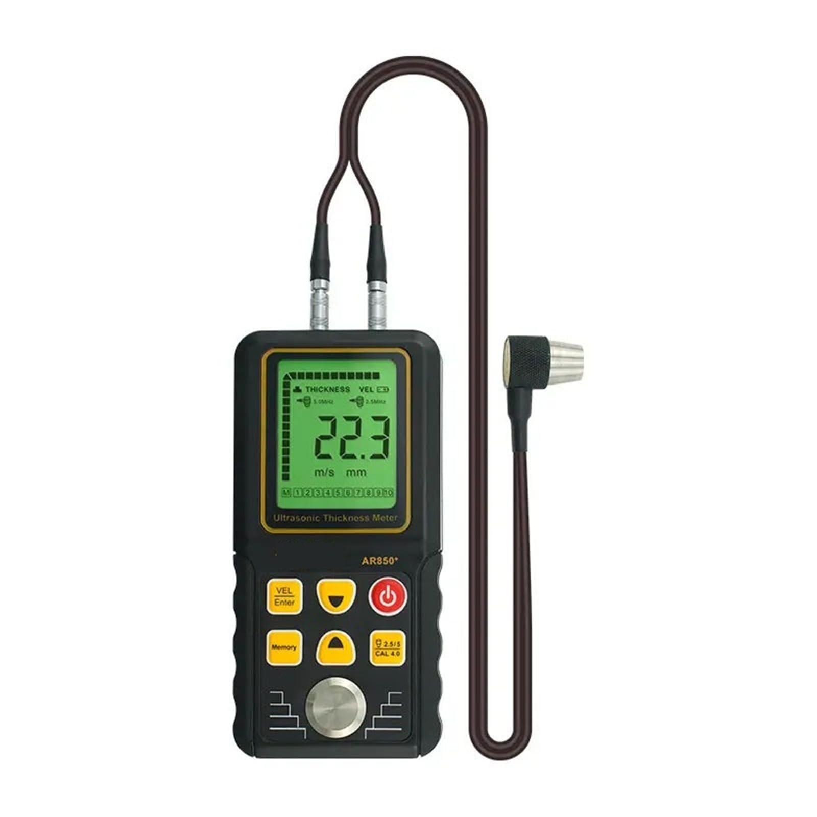 Thickness Gauge Digital Non-Destructive Metal Steel Ultrasonic Thickness Gauge Tester 1.2~225.0mm Width Measuring Instrument