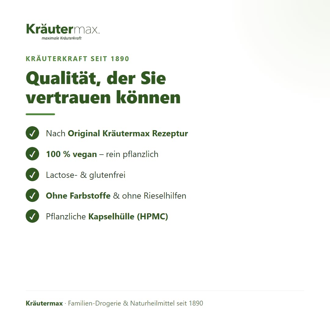 Kräutermax Rotklee Kapseln Hochdosiert mit Isoflavone, Optimale Ergänzung zu Rotklee Tee, 60 Kapseln