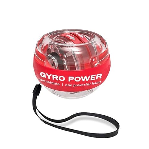 Generic - Power Ball Auto Start Wrist Strengthener – Gyroscopic Forearm Exerciser for Grip Strength, Arm & Hand Training – Ideal for Athletes, Rehab & Daily Fitness. Red