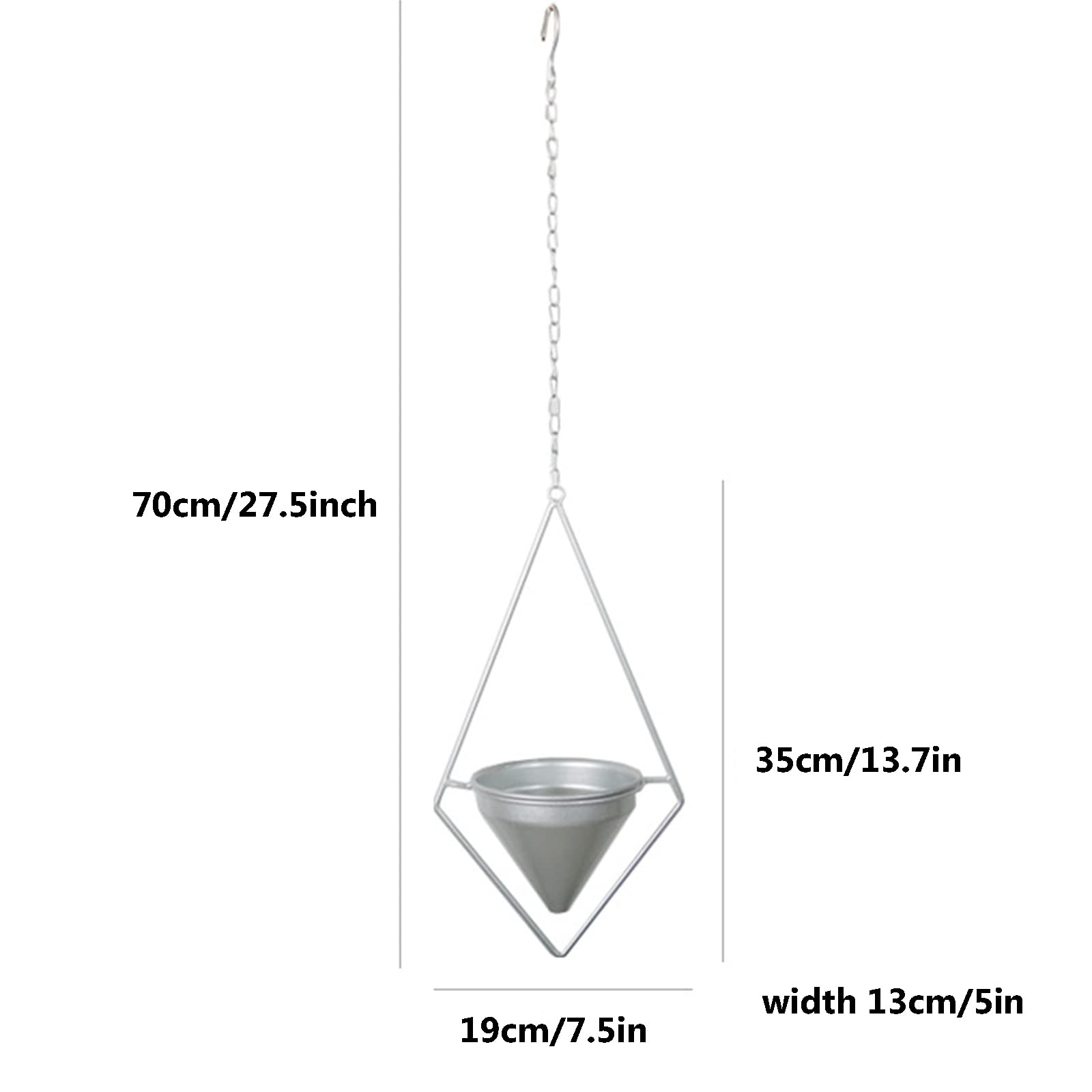 Hängende Pflanzgefäße Blumentopf Hängend Metall Blumenampel Wand- Und Deckenpflanzer Hängetopf Für Pflanzen Innen Pflanzenaufhänger Minimalistischer Blumentopf Für Heimdekoration,Silber,B