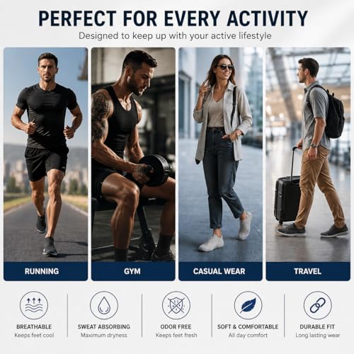 Image of MCAVOY ROME Ankle Length Cotton Socks Men & Women for Sports Unisex Multicolor Socks Ideal for Gym, Casual Wear & Running Odor Free,