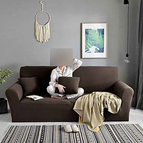 Housse de canapé extensible douce protection meubles chiens café - 2