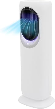 Tower Fan for Bedroom, 90 Oscillating Standing Fans and Heater Combo, 269ft2 far, 40dB Quiet for Sleep, Bladeless Fan with Remote Control, 5 Modes, LED Display Screen for All Season