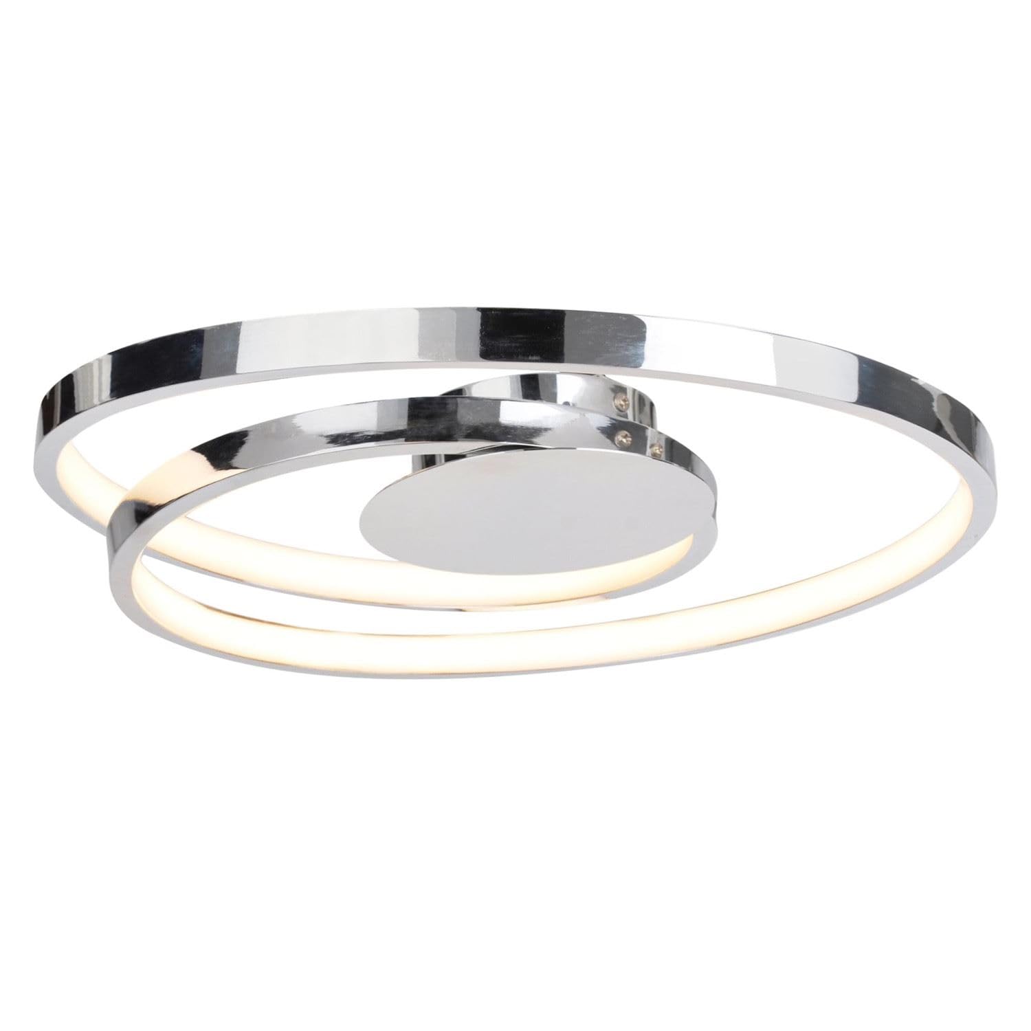 firstchoicelighting Modern LED Flush Light Fittings Chrome Swirl Style LED Ceiling Light LED Lighting for Living Room Bedroom Hallway Integrated Low Energy LED Light