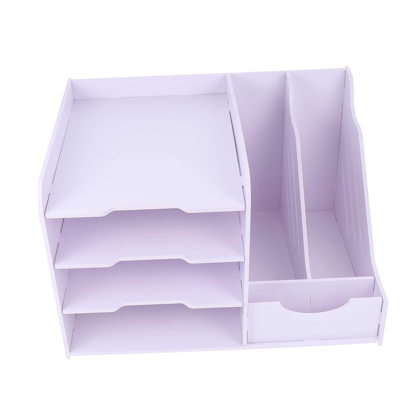 Archivo multicapa con compartimentos laterales, estante de almacenamiento de escritorio para libros, documentos, sobres y suministros de oficina, perfecto para oficina en casa y dormitorio