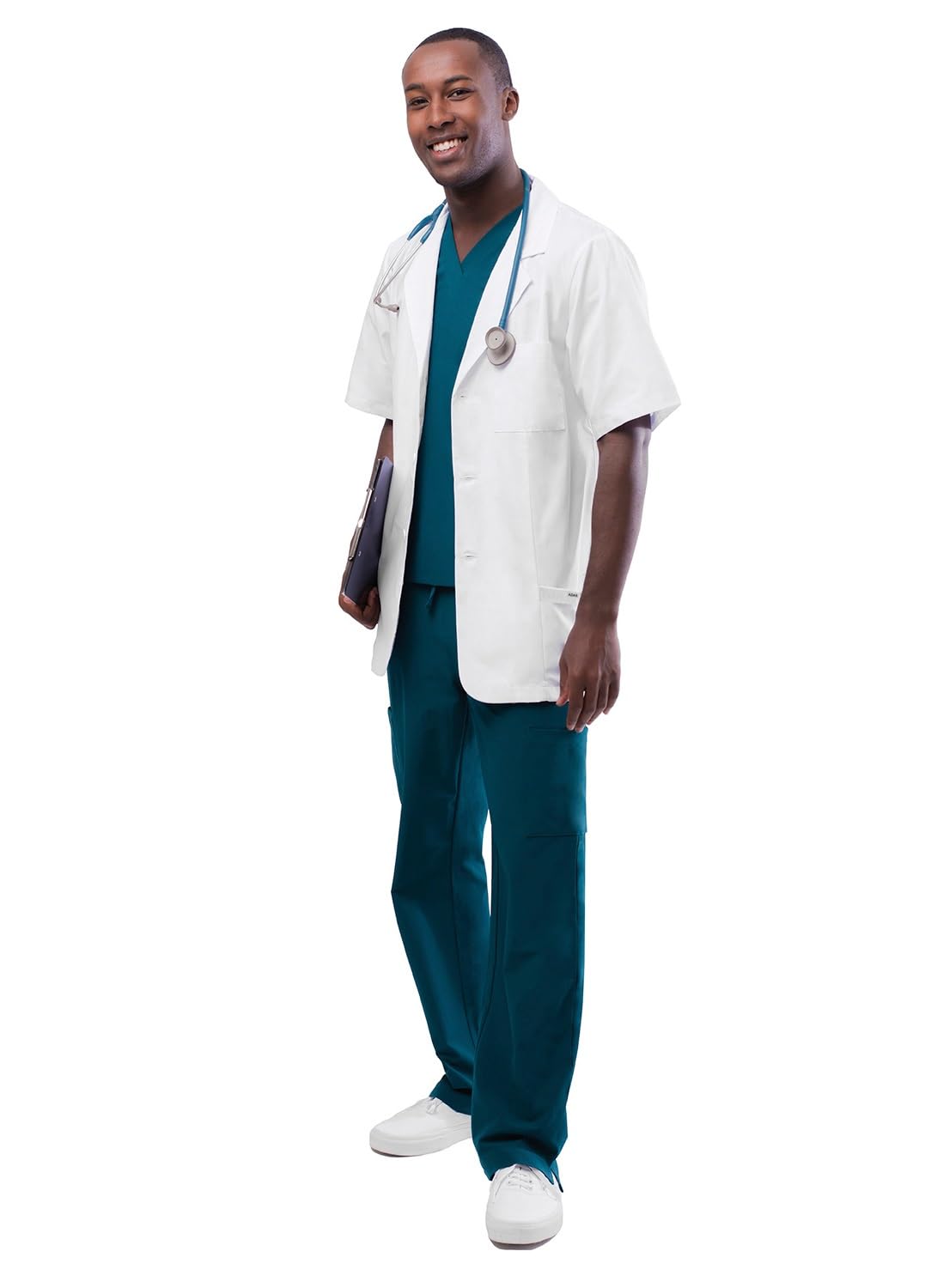 Adar Batas de laboratorio para hombre - Bata de laboratorio manga corta de 79 cm
