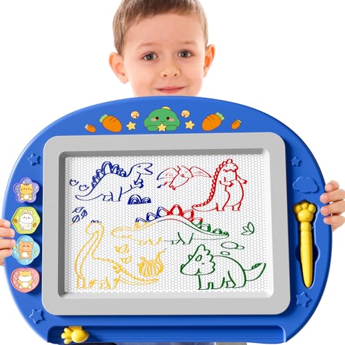 BLmukce Pizarra mágica magnética XL para niños, pizarra para colorear con sello y bolígrafo, juguete educativo y tamaño de viaje, regalo para niños y niñas a partir de 1, 2 y 3 años