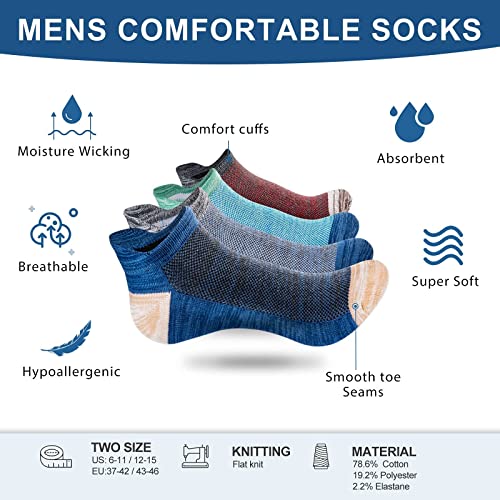 Niodora Sneaker Socken Herren, 8 Paar Kurzsocken Laufsocken Classic Atmungsaktive Baumwolle, Sportsocken Herren und Damen für Laufen, Bergsteigen, Radfahren