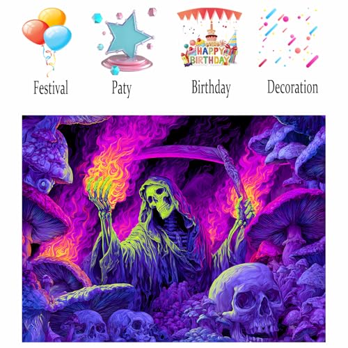 Image of Nuxovilar Grim Reaper Wall Tapestry Polyester 59.05x39.37 In