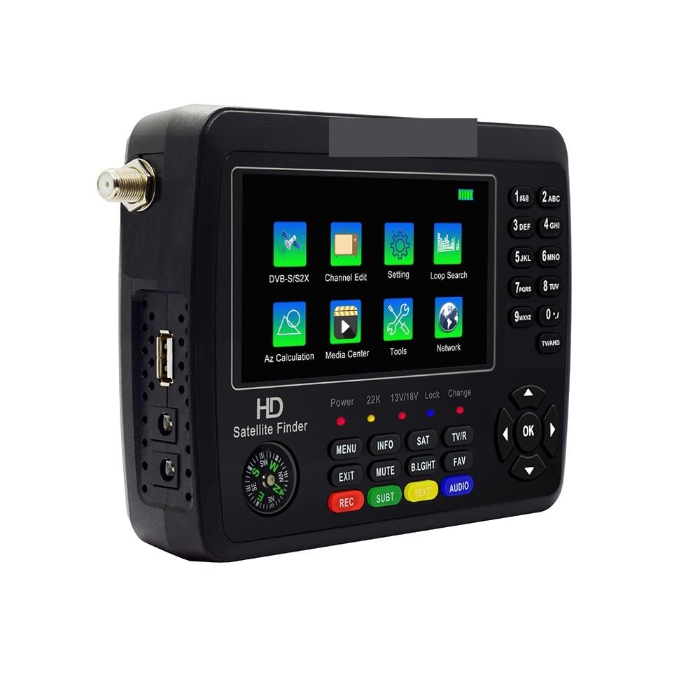 Satellite Finder, V10 Finder Max+ Digital Satellite Finder Meter 4.3Inch LCD Screen DVB-S2+CCTV+8MP AHD Sat Signal Finder Meter