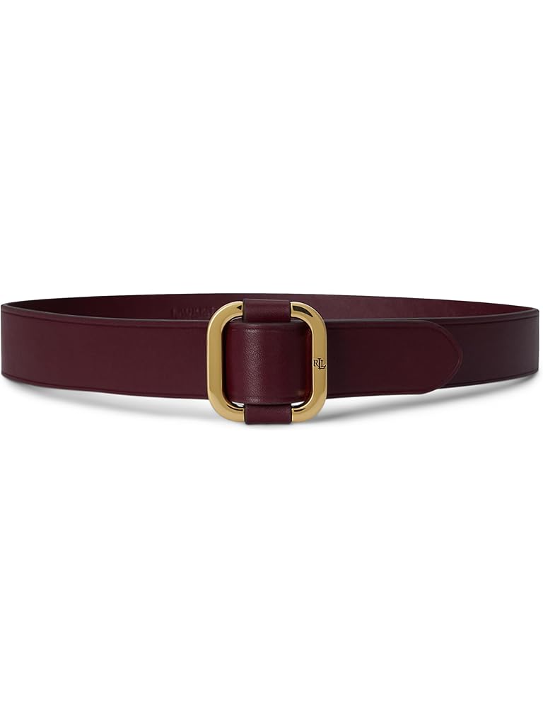 Burgundy Lauren Ralph Lauren Slide-Buckle Leather Belt