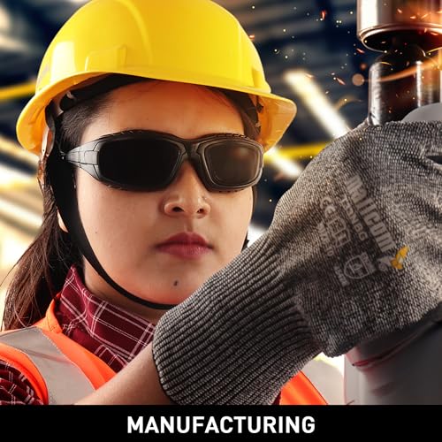 Image of Mallcom Avior Safety Goggles, Polycarbonate Interchangable Lense, Comfortable Elastic Strap, EVA Foam Goggles for Riding Motorcycle, Construction, Chemical Splashes, Industrial, Lab