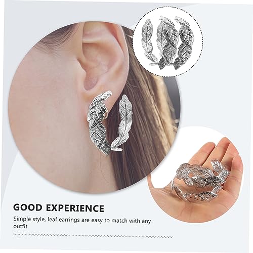 Boucles d'oreilles légères antiallergiques à crochet simple et feuilles rotatives
