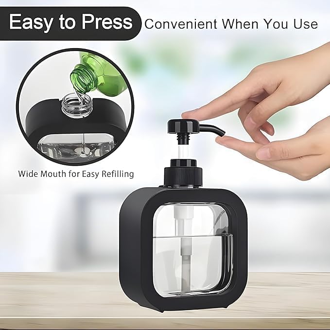 Image of MARKWELL Soap Dispenser for Wash Basin, Pack of 2 | Hand Wash Dispenser Bottle for Bathroom & Kitchen | Liquid Soap Pump Bottle | Refillable Handwash Dispenser | Multicolor