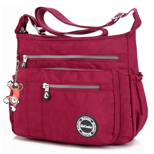 Foino Bolso Bandolera Viajar Bolso de Hombro para Mujer Bolso de Mensajero Varios Compartimentos Espaciosa Bolsa Lateral Duradera Bolsos de Mano Moda Niñas