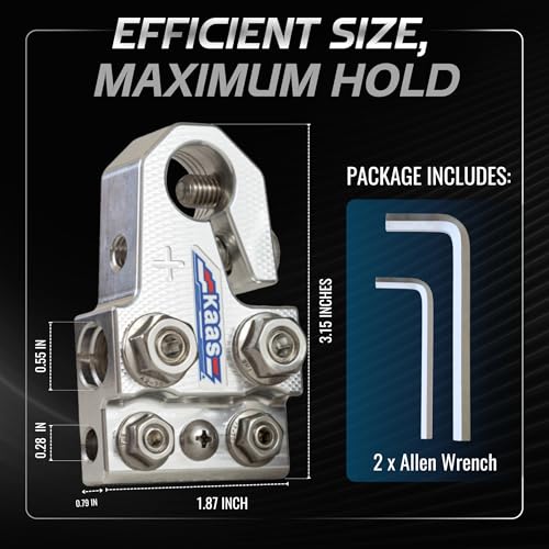 Image of Made in Taiwan 9-Way Battery Terminal Connectors, Battery Post Adapter Set | SGS report-supported A6061-T6 aluminum, M8 /M6 top points plus M4 accessory point