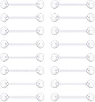 Vista 4 de VCMART - Anillos de plástico para lengua de 14 G, anillos de plástico para pezón para cirugía, anillo de lengua transparente, piercing que brilla