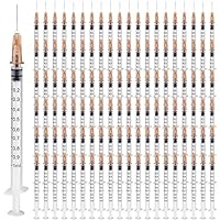 100 Stück Spritze, Vegena 1 ml Spritzen Set Plastiktube spritzen mit nadel Einwegspritzen Klein Dosierspritze Liquid Spritze Unabhängige Siegel Verpackung Einmalspritzen