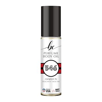 BC Perfume 546 Inspired by Belcarat Roj 546 For Women & Men Replica Fragrance Body Oil Dupes Alcohol-Free Travel Size Long Lasting Roll-On 0.3 Fl Oz/10ml
