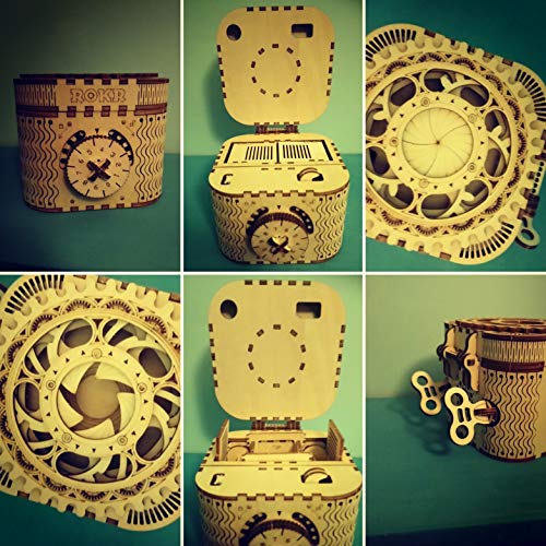 ROKR Caja del Tesoro 3D en Madera, Maqueta Madera Kit de Construcción Sin Pegamento Para Niños y Adultos