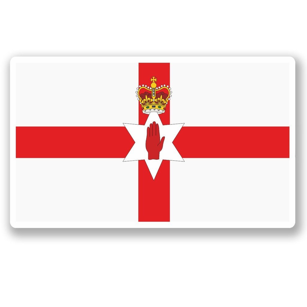 2 x 10cm/100mm Northern Ireland Flag Vinyl SELF Adhesive Sticker Decal Laptop Travel Luggage Car Bike Sign Fun #5316