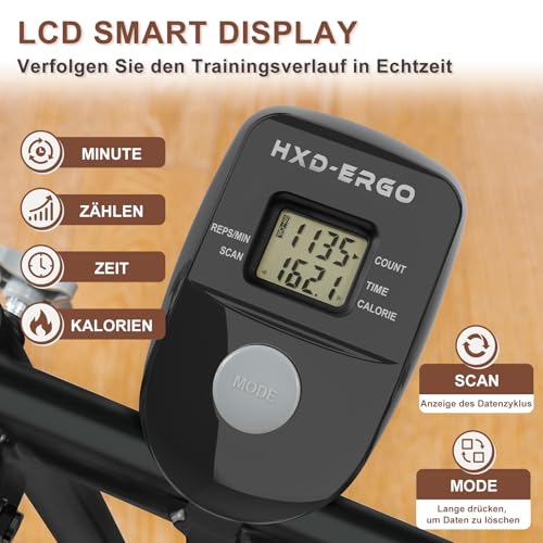 HXD-ERGO Vertical Climbing Machine, Stepper Pedal Portátil Plegable, Cross Trainer con Pantalla LCD para Herramientas, Entrenamiento en Casa, Gimnasio, Manillar Ajustable (Negro) - Imagen 4