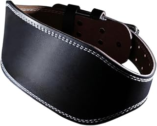 Weightlifting Waist Protective Belt for Men, Adjustable Black Leather | Strong Support and Lumbar Design, 100 to 110cm Waist Size, Sponge and Polyester Cloth