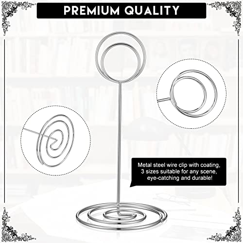Teling 36 Pieces Table Number Holders 3 Size Place Card Holder Name Numbers Menu Memo Note Card Picture Photo Holder Clip Stand Table Sign Holders For Wedding Anniversary Party Display (Silver) #TOP2