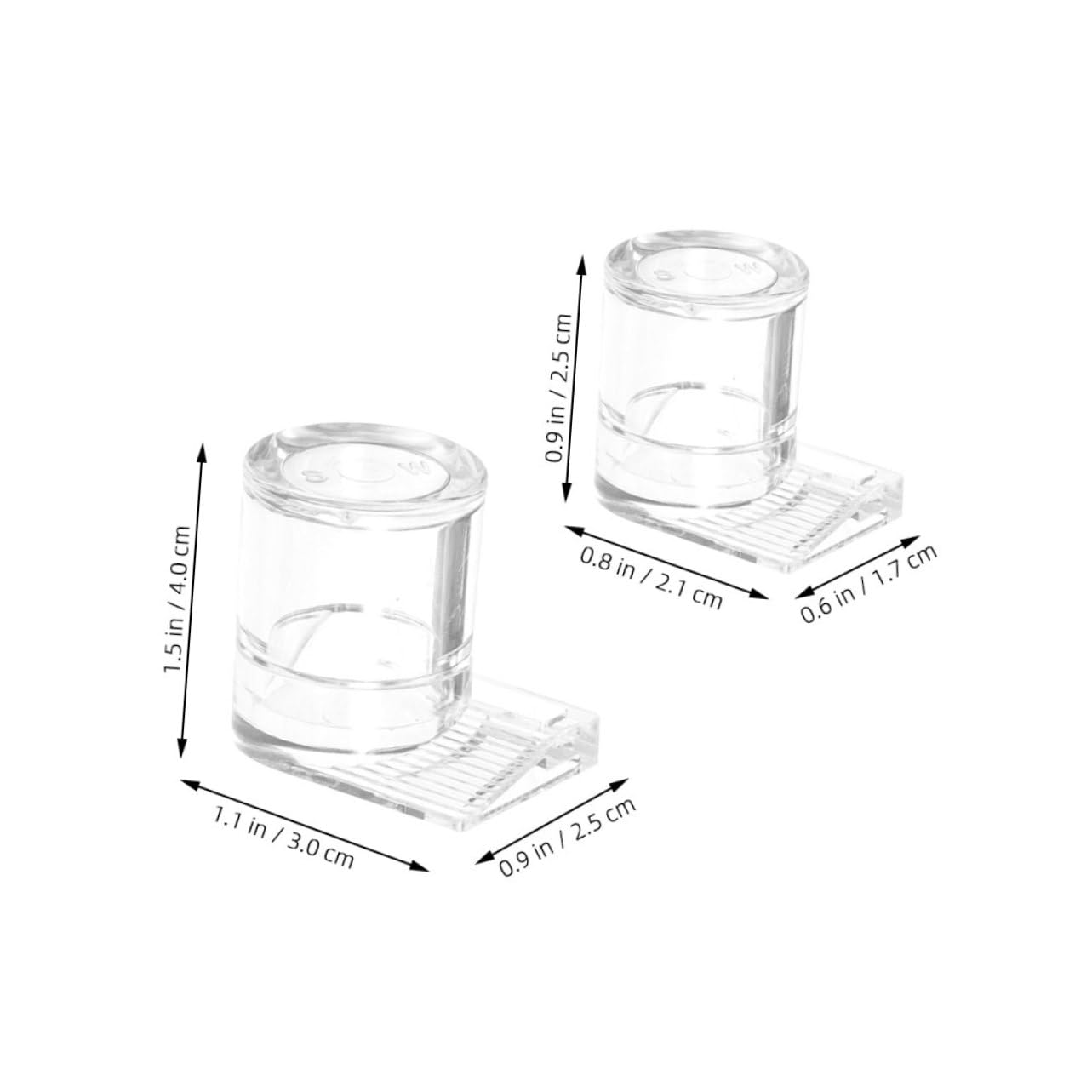 VICASKY 2Pcs Lizard Drinking Bowl Acrylic Water Dish for Reptile Tank Safe Water Feeder for Bearded Dragons Crested Geckos Anoles Crabs Easy to Clean Fill