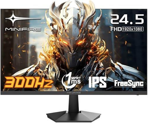 Minifire 25 Inch Gaming Monitor 240Hz/300Hz, FHD 1920x1080, PC
