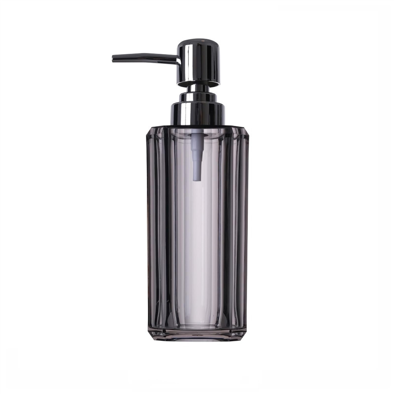 Distributore di Sapone in Resina Trasparente, Bottiglia con Pompa per liquidi Ricaricabile per lavabo da appoggio, lavabo in plastica elettrolitica zilver.