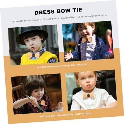 1pc Wooden Bow Tie for Boy Girl Novelty Bowknot Festive Suit Accessory for Formal Events Daily Wear3