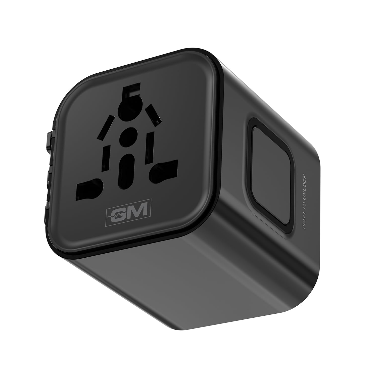 GM G+ Compact Travel Adapter | Universal All-in-One Worldwide Plug(US/UK/EU/AU) | Multi-Device Charging | Smart Safety Protection | Compact,Foldable,Fire-Resistant Travel Charger for 150+ Countries-image-4