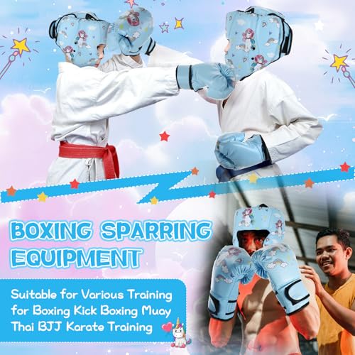 Image of Arrowbash Boxing Headgear and Gloves Set for Kids 6oz Boxing Gloves and Wrestling Headgear Sparring Equipment for Boxing Kickboxing Muay Thai BJJ Karate Training