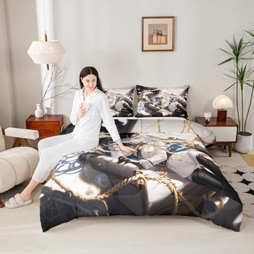 Image of Erosebridal 3D Anime Uniform Girl Full Size Comforter Sets,Japanese Style Cartoon Bedding for Boys Girls Teen Cute Kawaii Room Decor, Sailor Suit Duvet Set Anime Cyber Retrofuturism Homebody Quilt